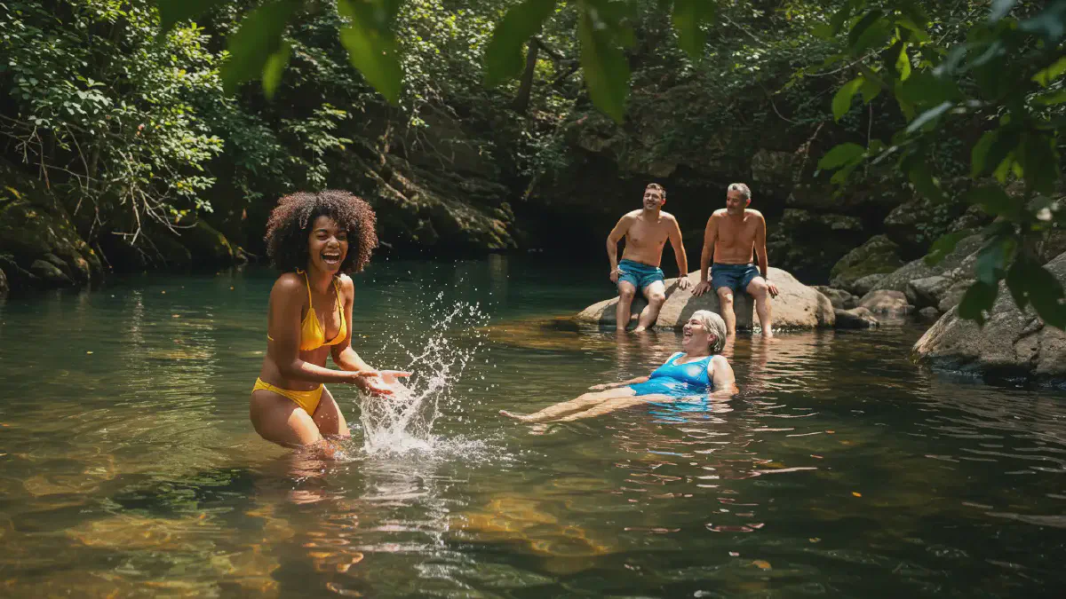 Beautiful swimming hole scene in Houston Beautiful swimming hole scene in Houston